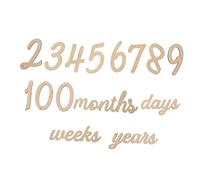 CIMAXIC Wooden Milestone Chart Oh Decorations Newborn Party Commemorative Card Birthday Wall Accessory