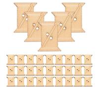 CIMAXIC Wooden Thread Winding Boards Easy to Use Wood Bobbins Organizer 100pcs with Beige Colour for Sewing and Embroidery for Craft and Cross Yarn Organizing