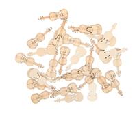 CIMAXIC Wooden Violin Pendants Unique Design and Delicate Texture 100pcs with Graffiti Coloring Techniques Beige Wood Material for Crafts Decoration and Music-themed Party