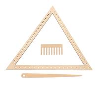 CIMAXIC Wooden Weaving Loom Craft Tool Set with Shuttle and Comb for Crafting and Weaving Projects Triangle Utility Loom for DIY Woven Tapestry and Textile Making