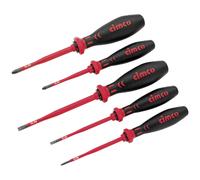 Cimco 117850 Screwdriver Set VDE 5-Piece Slim Insulated Electricia...
