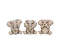 CIME Home Three Baby Elephants Figurine 8cm Grey