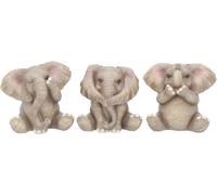 CIME Home Three Baby Elephants Figurine 8cm Grey