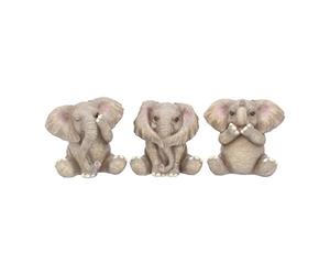 CIME Home Three Baby Elephants Figurine 8cm Grey
