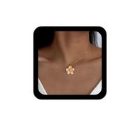 Cimenexe Bohemian Flower Choker Necklace Gold Flower Leaf Chain Necklaces Hammered Metal Flower Pendant Necklace 3D Flower Leaf Collar Necklaces Jewellery for Women