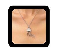 Cimenexe Bohemian Opal Medusa Necklace Choker Gold Medusa Sea Pendant Necklaces Small Ocean Medusa Fish Chain Necklaces Opal Ocean Animals Collar Necklace Jewelry For Women, Zinc, No Gemstone