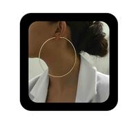 Cimenexe Punk Metal Circle Dangle Earrings Gold Round Hoop Drop Earring Large Hollow Geometric Circle Earring Minimalist Hoop Stud Earrings Jewellery for Women, Zinc, No Gemstone