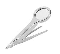 Cimenn Tweezers with 10x Magnifiers, Portable Stainless Steel Multi-Functional Tweezer, Precision Tweezers Magnifying Glass, Magnifier Glass Lens for Inspection Coins Maps Jewelry Stamps