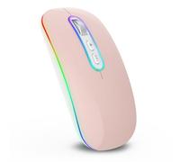 cimetech Bluetooth Mouse Wireless (Bluetooth 5.1 + USB 2.4 GHz) LED Dual Mode Rechargeable Optical Office Wireless Mouse for Laptop MacBook Air Pro, iPad, Computer, Desktop, Mouse