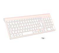 cimetech EasyTyping Wireless Keyboard for Laptop, Silent Compact USB Computer Keyboards for PC, Laptop, Desktop and Windows 10/8/7/XP - Pink