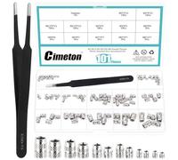 Cimeton 100PCS 6 Sizes Knurled Threaded Insert Kit M2 M2.5 M3 M4 M5 M6 Female Thread Metric Knurled Nuts for Plastic and 3D Printing Components Threaded Insert