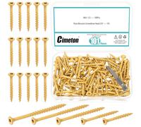 Cimeton 101PCS #8x1-1/2" Deck Screws Star Torx Drive Flat Head Wood Screws with T25 Torx Star Drive Bit Assortment Kits Star Drive Deck Screws Decks for Fences Frames Farms Outdoor Furniture