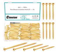Cimeton 101PCS #8x2 Deck Screws Star Torx Drive Flat Head Wood Screws with T25 Torx Star Drive Bit Assortment Kits Star Drive Deck Screws Decks for Fences Frames Farms Outdoor Furniture