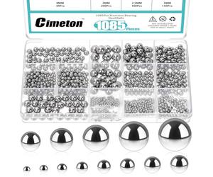Cimeton 1085PCS 13 Sizes Loose Bicycle Bearing BallsBearing Steel Ball Precision Balls Precision Steel Ball for Bicycles Skateboard Casters 2mm 2.5mm 3mm 3.5mm 4mm 4.5mm 5mm 5.5mm 6mm 7mm 8mm 9mm 10mm