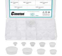 Cimeton 120PCS 9 Sizes Silicone Plugs Assortment Kits 3MM 4MM 5MM 6MM 7MM 8MM 10MM 13MM 16MM Transparent Silicone Snap in Locking Hole Plugs for Round Holes Car Wiring Furniture