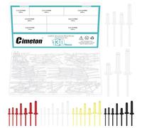Cimeton 130PCS 7 Sizes White Aluminum Blind Rivets 0.24" 0.31" 0.35" Large Blind Rivets Assortment Kit Pop Rivets for Metal Furniture Automotive