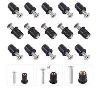 Cimeton 15 Pairs M5 Neoprene Well Nuts with Stainless Steel Pozi Screw Brass Copper Bolts Well Nut Kit for Kayak, Motorcycle, Boats (M5 x 25mm)