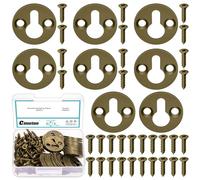 Cimeton 150PCS 25MM Round Keyhole Hangers Single Keyhole Hanging Plate Keyhole Shelf Hanger with Screw Keyhole Picture Hangers for Wall Mounting Coat Rack(Antique Bronze)