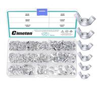 Cimeton 150PCS Wing Nuts Assortment Kits 3/8" 5/16" 1/4" #6#8#10 Galvanized Butterfly Nut Sliver Wing Nuts Fasteners Wingnuts Hand Twist Tighten Ear for Home Building Industry