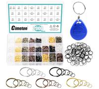 Cimeton 2000PCS Double Loop Split Rings 3MM 5MM 8MM 10MM 14MM Crafts Small Key Rings Double Jump Rings with Split Ring Pliers for Necklace Bracelet(Gold/Bronze/Red Copper/Silver/Black)