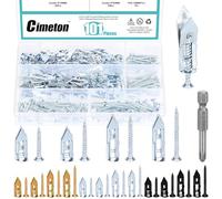Cimeton 201PCS Self-Drilling Anchors with Screws Kit No Drill Or Holes in Wall for Hanging TV Shelf Strap Cabinet Decoration Fixing Curtain(Blue White Zinc)