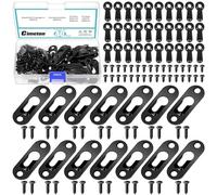 Cimeton 280PCS 16 x 45MM Keyhole Hangers Single Keyhole Hanging Plate Keyhole Shelf Hanger with Screw Keyhole Picture Hangers for Wall Mounting Coat Rack(Black)