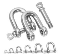 Cimeton 2PCS 9/16" Shackle Screw Pin Anchor 304 Stainless Steel D Shape Shackle D-Type Shackles Heavy Duty D Shape Shackle for Heavy Duty Construction