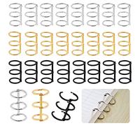 Cimeton 30Pcs 3 Ring Metal Loose Leaf Binders Book Rings with 20 mm Inner Diameter, Loose Leaf Binder Rings Office Book Rings Metal Book Rings for DIY Travel Diary Photo Album Binding Spines Combs