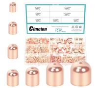 Cimeton 345PCS 7 Sizes Rose Gold Metal Cord End Cap Leather Ends Caps Jewelry End Caps for Tassel Jewelry Making Bag