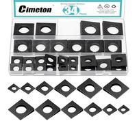 Cimeton 34PCS 6 Sizes Beveled Square Washers Assortment Kits M8 M10 M12 M16 M18 M20 Square Plate Washers with Round Hole Square Washers for Machinery Repair(Black)