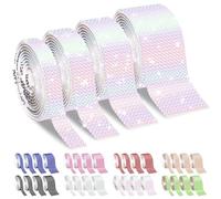 Cimeton 4 Rolls 1 Yard Colorful AB Rhinestone Ribbon Self Adhesive Crystal Rhinestone Ribbon Self Adhesive Diamond Bling Diamond Sticker Crystal Self Adhesive Tape Glittery Strips for DIY Decoration