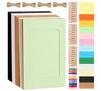 Cimeton 40Pcs Paper Picture Frames 4x6 inch Cardboard Photo Frame Cardboard Picture Frames Kit with Wooden Clips and String Multi-Color Paper Photo Frame DIY Photo Frames for Wall Decor