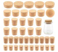 Cimeton 41Pcs 6 Sizes Tapered Cork Plugs and Wine Cork Ball for Jars and Bottles, Bottle Corks Wooden Bottle Cork Replacement Corks for Wine Beer Bottle, Glass Bottles, DIY Craft