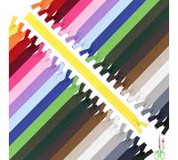 Cimeton 42PCS Mixed Colors Nylon Invisible Zippers Assortment Kit 21 Inches Invisible Zippers Colorful Sewing Invisible Zippers for Clothes Bag Purse Making Supplies