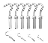 Cimeton 6Pcs M10 Concrete Wall Hook 304 Stainless Steel Expansion Hook Heavy Duty Concrete Hook Concrete Wall Hook Screw Open Cup Hook Heavy Duty Hooks Expansion Bolts for Concrete Wall
