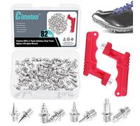 Cimeton 82Pcs 1/4 Inch Track Spikes with Spike Wrenches, 4 Types Carbon Steel Spikes for Track Shoes Lighter Weight Spikes Replacement Spikes for Short Running Sports Cross Country