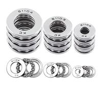 Cimeton 9Pcs 3 Sizes 51100 51103 51104 Thrust Ball Bearing Chrome Steel 10mm x 24mm x 9mm, 17mm x 30mm x 9mm, 20mm x 35mm x 10mm Single Direction Ball Bearings