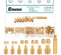 Cimeton130PCS M2 M2.5 M3 M4 M5 Brass Knurled Threaded Insert, 7PCS M6.5 M8 M10 Soldering Tips Heat Set, Metric Knurled Nut Inserts Single-Head Threaded Inserts Tip for 3D Prints and More Projects