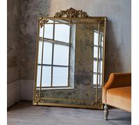 Cimiero X-Large Antique Gold Grested Ornate Vintage Leaner Wall Mirror 192 x 134cm Agenzia 14 Gold One Size