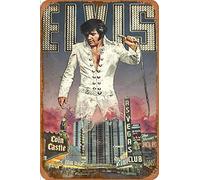 Cimily Elvis Presley Vintage Tin Sign Iron Painting Retro Metal Sign Plaque Art Wall Decor 8×12 Inch
