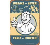 Cimily Fallout 4- Surface Never Vault Forever Vintage Tin Signs Tin Poster Retro Metal Sign Plaque Art Wall Decor 8×12 Inch