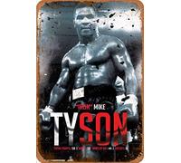 Cimily Iron Mike Tyson Boxing Record Tin Signs Metal Poster Retro Garage Home Garden Wall Birthday Party Bar Cafe Kitchen Vintage Wall Decor Art 8×12 Inch