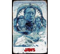 Cimily Jaws Horror movie poster II Tin Signs Metal Poster Retro Garage Home Garden Wall Birthday Party Bar Cafe Kitchen Vintage Wall Decor Art