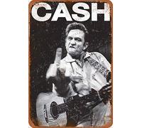 Cimily Johnny Cash Angry Young and Poor Tin Retro Sign Vintage Poster Plaque Wall Decor for Bar Cafe Garden Bedroom Office Hotel 20x30 Cm