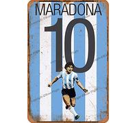 Cimily Soccer Diego Armando Maradona Poster II Tin Signs Metal Poster Retro Garage Home Garden Wall Birthday Party Bar Cafe Kitchen Vintage Wall Decor Art 8×12 Inch