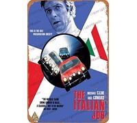 Cimily The Italian Job 1969 Poster Vintage Tin Sign Iron Painting Plaque Wall Decor Metal Sign Cafe Beer Pub and Man Cave Retro Art Poster 8 * 12 Inch