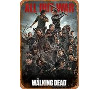 Cimily The Walking Dead All Out War Tin Retro Sign Vintage Poster Plaque Wall Decor for Bar Cafe Garden Bedroom Office Hotel 20x30 Cm