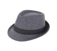 Cimjim Unisex Timelessly Classic 20s Trilby Fedora Hat Men Women Short Brim Panama Jazz Cap Manhattan, A-Grey, One Size