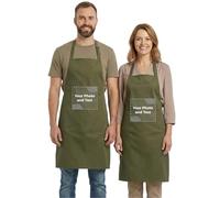 Cimpress Custom Apron with Photo and Text, for Men and Women, 86x72 cm, Oasis green, Adjustable Neck Strap, Ideal for Cooking, BBQ, Events, Workshops, Branding, Gifts, Catering, Craft Use