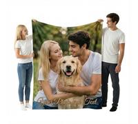 Cimpress Custom Fleece Blanket - Personalised Photo Blanket with Image Upload - Horizontal, Vertical Soft Fleece in Multiple (152x127 cm, Portrait)